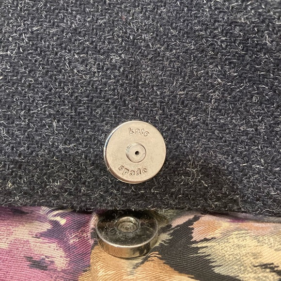 Kate Spade Charcoal Gray Wool Handbag Shoulder Bag Structured‎ Purse - Picture 2 of 13